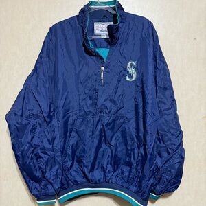 Vtg MLB Seattle Mariners 90s Starter Pullover Jacket Windbreaker Nylon